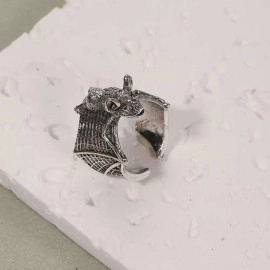 Каблучка Кажан срібляста з крилами