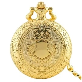 Золотистий кварцовий кишеньковий годинник у Палацовому стилі.