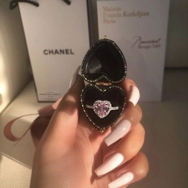 Каблучка Алмазне серце рожеве 16