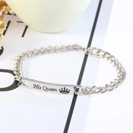 Комплект парних браслетів Her King + His Queen