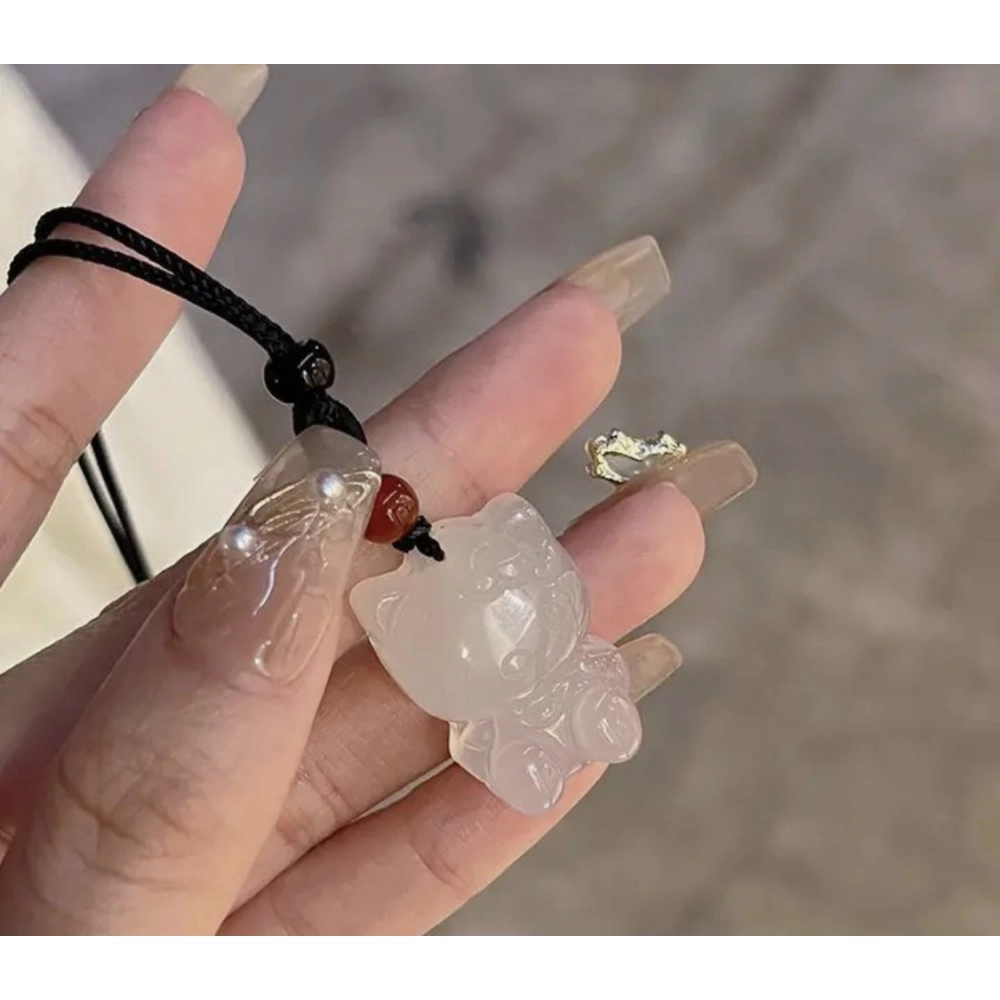 Кулон підвіска Hello Kitty молочний