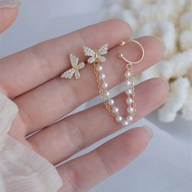 Сережки гвоздики, з кафою Золотисті метелики