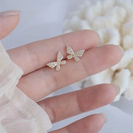 Сережки гвоздики, з кафою Золотисті метелики