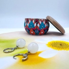Сережки Агата білі
