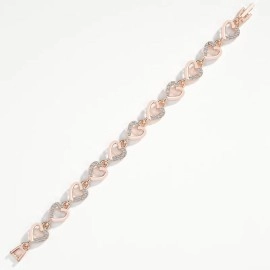 Браслет із сердечками Хвиля кохання сріблястий