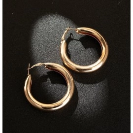 Великі дуті сережки-кільця, золотисті