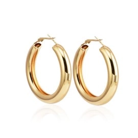 Великі дуті сережки-кільця, золотисті