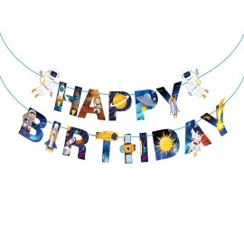 Прапорці Happy Birthday космос