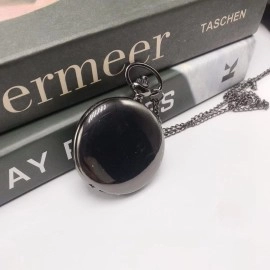 Кварцовий кишеньковий годинник Чорний глянець