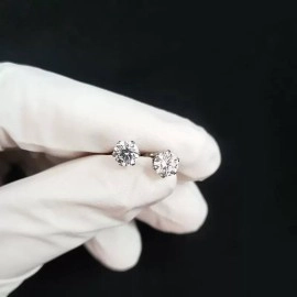 Сережки-пусети гвоздики з камінням 8мм, сережки