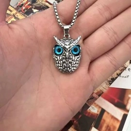Кулон Блакитноока сова на ланцюжку
