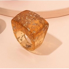 Масивна акрилова каблучка Amber Potale з поталлю в стилі Y2K (Амбер Поталь)
