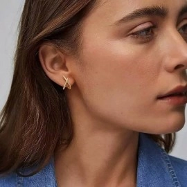 Сережки Сплетіння сердець у формі Х-перехрестя